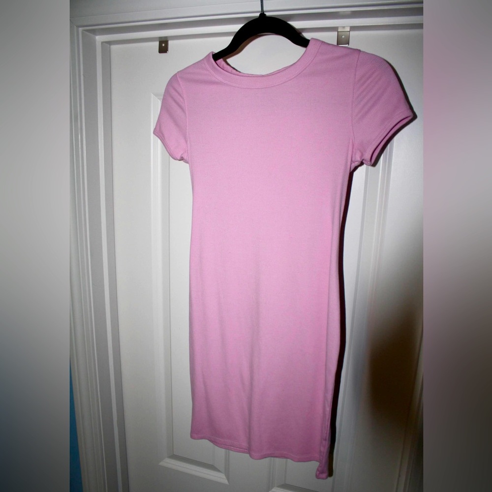 Light Pink XS Bodycon High Neck Mini Dress